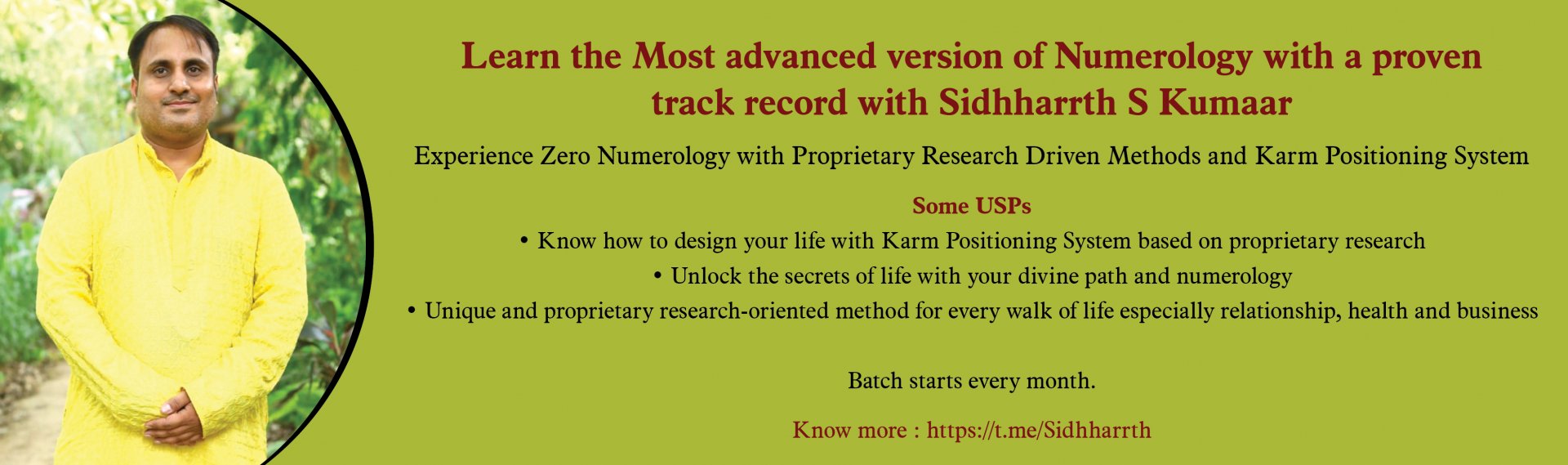 Learn the Most advanced version of Numerology with a proven track record with Sidhharrth S Kumaar 