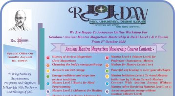 Online workshop for Ancient Mantra Magnetism & Reiki from 2nd October 2022
